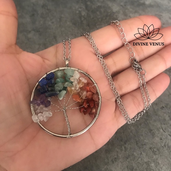Chakra Tree of Life Pendant Necklace - Picture 3 of 7